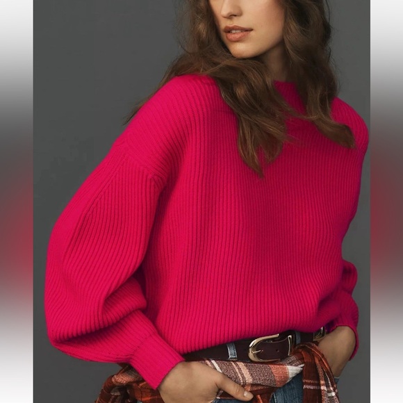 Maeve Easy Pullover Ribbed Sweater - Anthropologie - Picture 2 of 8